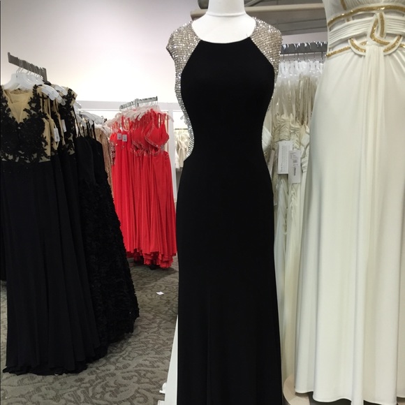Black embellished beaded prom dress - Picture 7 of 7